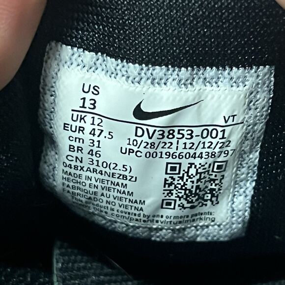 Nike Air Zoom Pegasus 40 White Black Running Shoes Men's Size 13 DV3853-001 - Picture 8 of 9